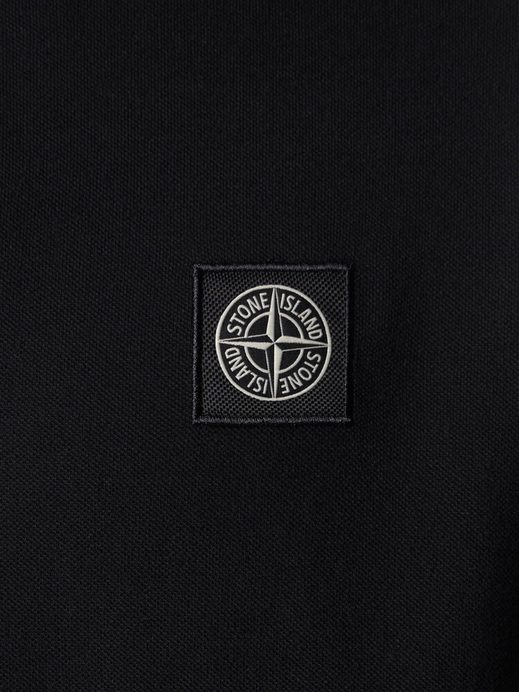 STONE ISLAND ORGANIC COTTON POLO ZWART