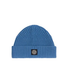 STONE ISLAND FULL RIB RWS WOOL MUTS BLUE ACCIAIO