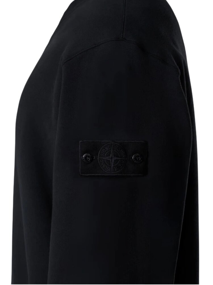 STONE ISLAND GHOST STRETCH COTTON FLEECE SWEATER BLACK