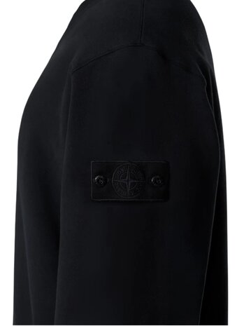 STONE ISLAND GHOST STRETCH COTTON FLEECE SWEATER BLACK