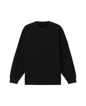 STONE ISLAND GHOST STRETCH COTTON FLEECE SWEATER BLACK