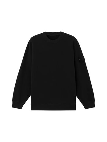 STONE ISLAND GHOST STRETCH COTTON FLEECE SWEATER BLACK