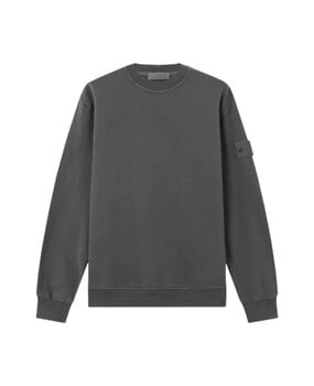 STONE ISLAND GHOST STRETCH COTTON FLEECE SWEATER DARK GREY