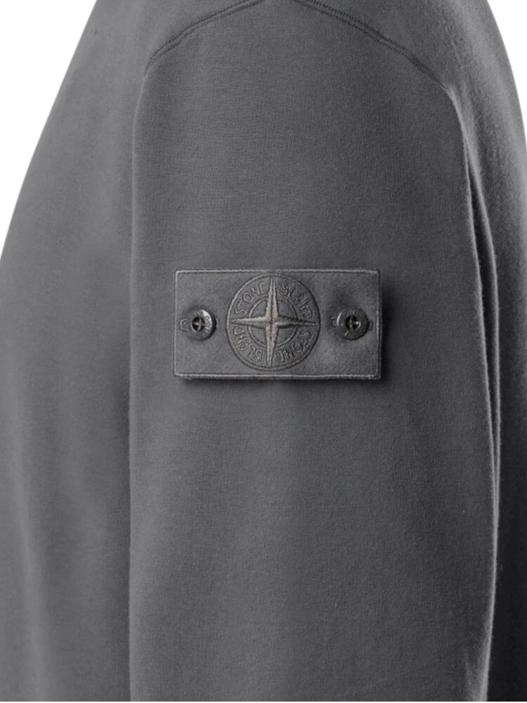 STONE ISLAND GHOST STRETCH COTTON FLEECE SWEATER DARK GREY