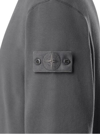 STONE ISLAND GHOST STRETCH COTTON FLEECE SWEATER DARK GREY