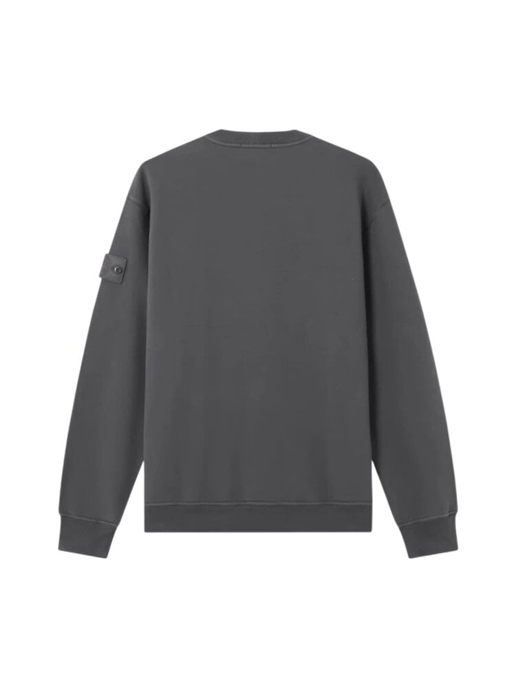 STONE ISLAND GHOST STRETCH COTTON FLEECE SWEATER DARK GREY