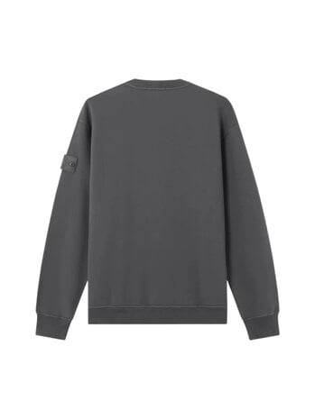 STONE ISLAND GHOST STRETCH COTTON FLEECE SWEATER DARK GREY