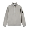 STONE ISLAND BRUSHED ORGANIC COTTON FLEECE HALF ZIP SWEATER CEMENT GREY