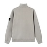 STONE ISLAND BRUSHED ORGANIC COTTON FLEECE HALF ZIP SWEATER CEMENT GREY