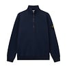 Stone Island STONE ISLAND BRUSHED ORGANIC COTTON FLEECE HALF ZIP SWEATER MARINE