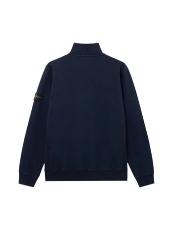 Stone Island STONE ISLAND BRUSHED ORGANIC COTTON FLEECE HALF ZIP SWEATER MARINE