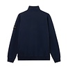 STONE ISLAND BRUSHED ORGANIC COTTON FLEECE HALF ZIP SWEATER MARINE