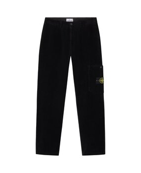 STONE ISLAND ORGANIC COTTON CORDUROY 800 BROEK ZWART