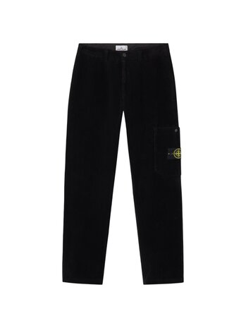 Stone Island STONE ISLAND ORGANIC COTTON CORDUROY 800 BROEK ZWART