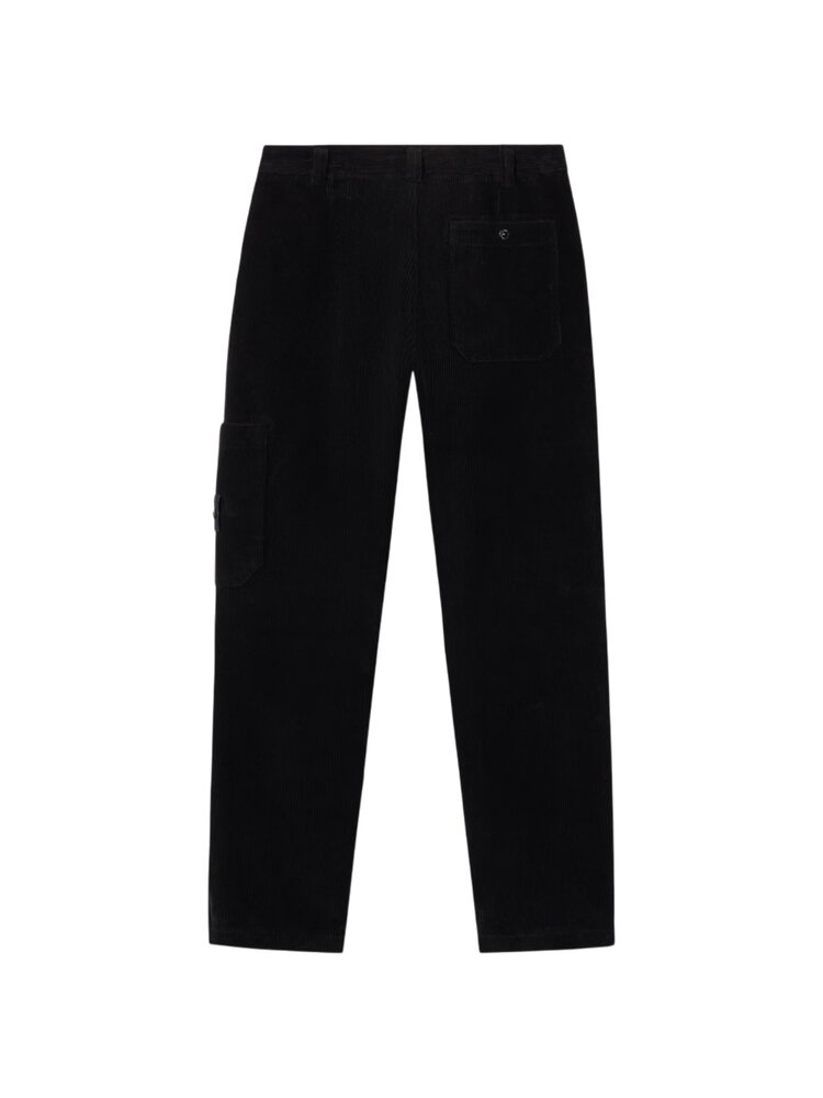 Stone Island STONE ISLAND ORGANIC COTTON CORDUROY 800 BROEK ZWART