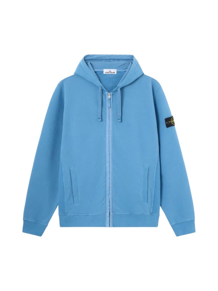 Stone Island STONE ISLAND BRUSHED ORGANIC COTTON FLEECE VEST BLUE ACCIAIO