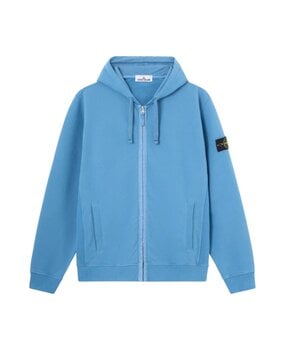 STONE ISLAND BRUSHED ORGANIC COTTON FLEECE VEST BLUE ACCIAIO