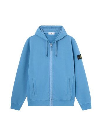 Stone Island STONE ISLAND BRUSHED ORGANIC COTTON FLEECE VEST BLUE ACCIAIO