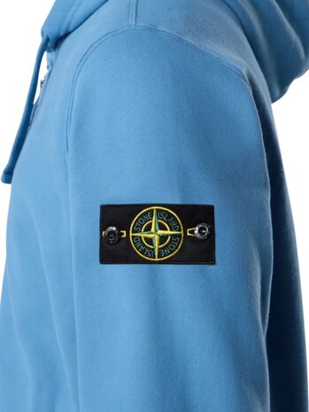 Stone Island STONE ISLAND BRUSHED ORGANIC COTTON FLEECE VEST BLUE ACCIAIO