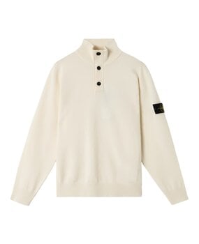 Stone Island STONE ISLAND STRETCH RWS WOOL HALF-BUTTON CREME