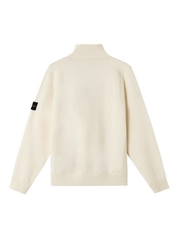 STONE ISLAND STRETCH RWS WOOL HALF-BUTTON CREME