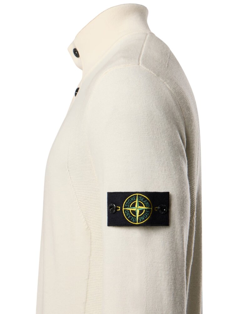 Stone Island STONE ISLAND STRETCH RWS WOOL HALF-BUTTON CREME