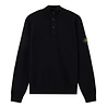 STONE ISLAND STRETCH RWS WOOL HALF-BUTTON ZWART
