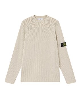 Stone Island STONE ISLAND VANISÉ FULL RIB MOCK NECK PULLOVER CREME