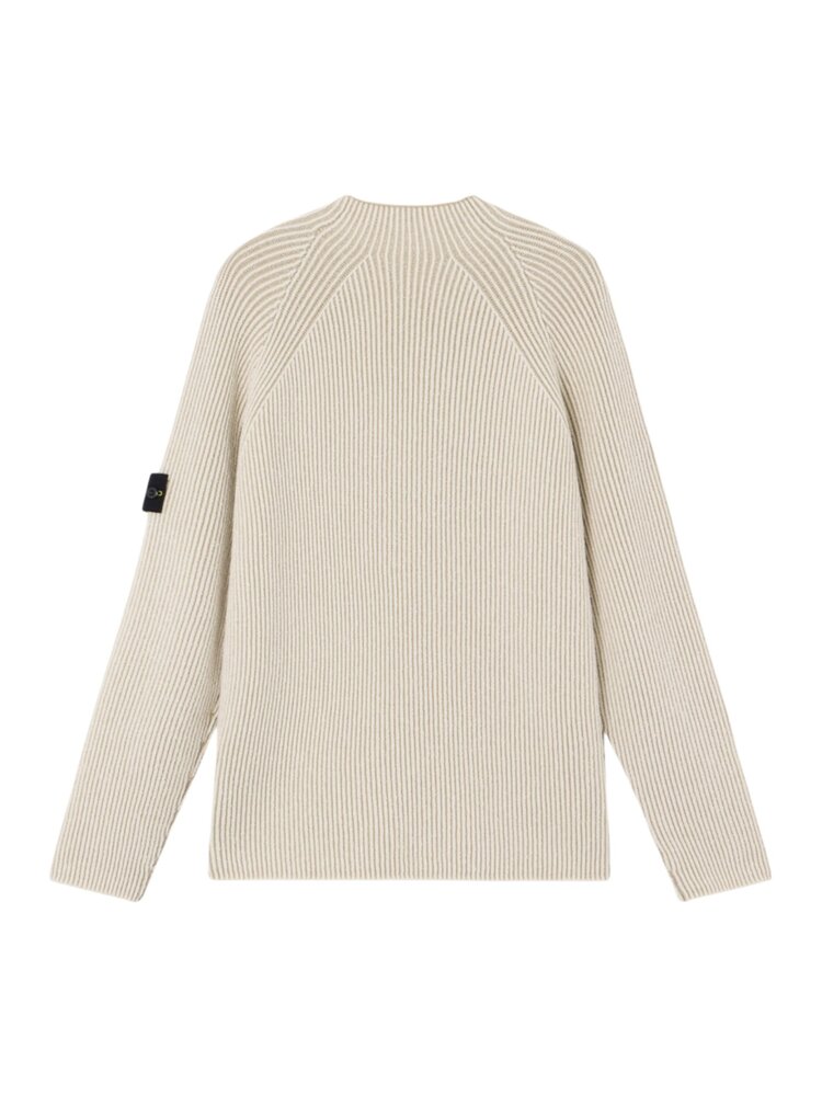 STONE ISLAND VANISÉ FULL RIB MOCK NECK PULLOVER CREME