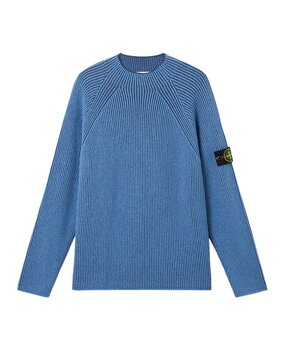 STONE ISLAND VANISÉ FULL RIB MOCK NECK PULLOVER BLAUW