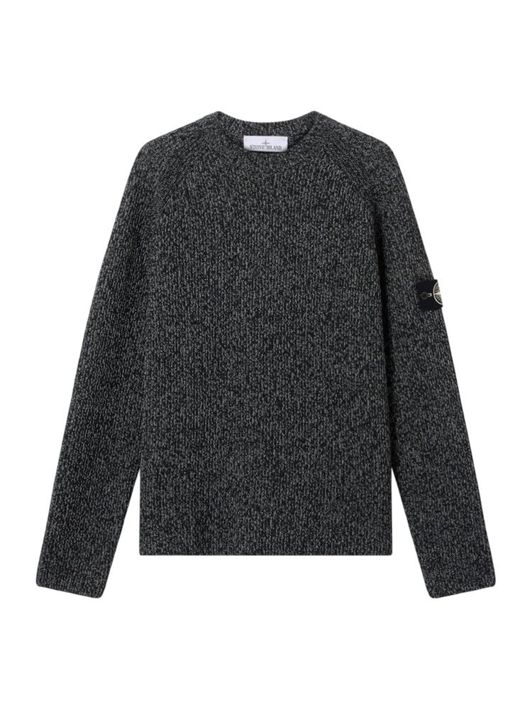 STONE ISLAND KNIT REFLECTIVE PULLOVER ZWART/GRIJS