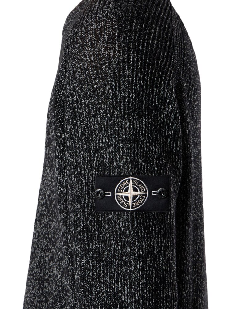 STONE ISLAND KNIT REFLECTIVE PULLOVER ZWART/GRIJS