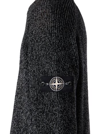 STONE ISLAND KNIT REFLECTIVE PULLOVER ZWART/GRIJS