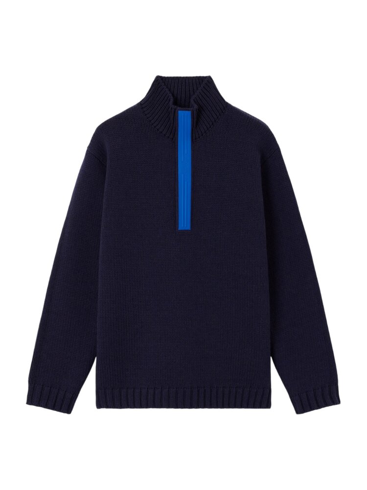 STONE ISLAND MARINA HALF-ZIP PULLOVER MARINE