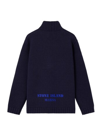 STONE ISLAND MARINA HALF-ZIP PULLOVER MARINE