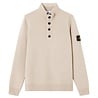 STONE ISLAND WOOL HALF-ZIP PULLOVER BEIGE