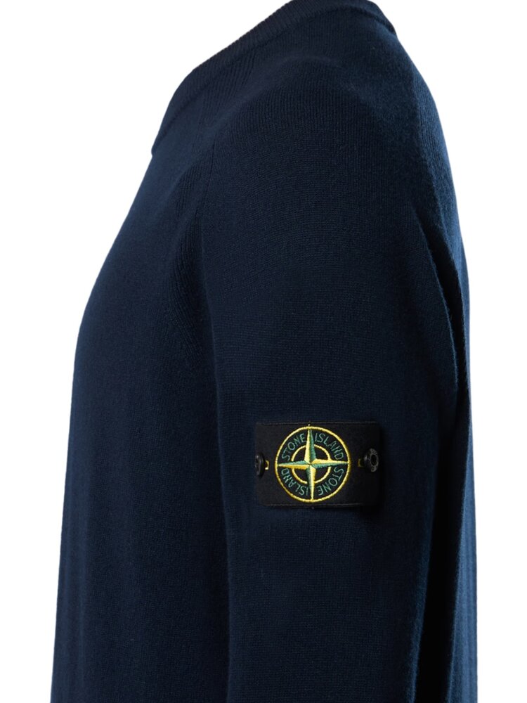 STONE ISLAND WOOL CREWNECK PULLOVER MARINE