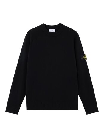 STONE ISLAND WOOL CREWNECK PULLOVER ZWART