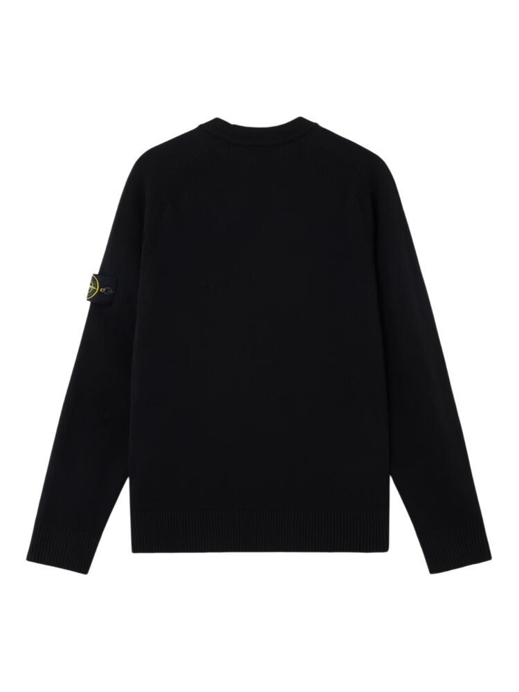 Stone Island STONE ISLAND WOOL CREWNECK PULLOVER ZWART