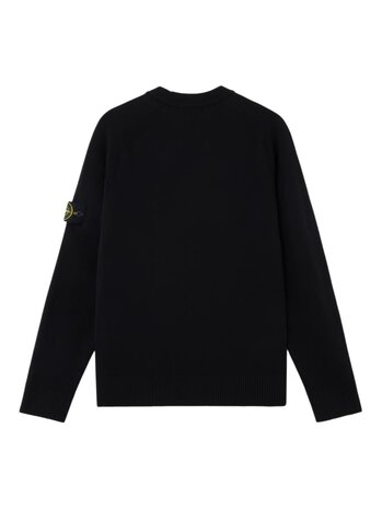 Stone Island STONE ISLAND WOOL CREWNECK PULLOVER ZWART