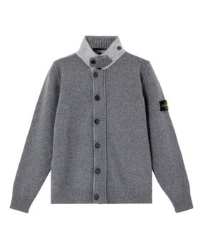 STONE ISLAND WOOL BUTTON-UP VEST GRIJS
