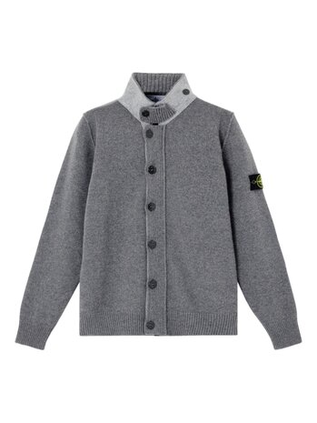 STONE ISLAND WOOL BUTTON-UP VEST GRIJS
