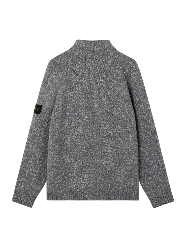 STONE ISLAND FANCY YARN MOULINÉ ZIP-UP VEST GRIJS