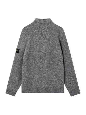 STONE ISLAND FANCY YARN MOULINÉ ZIP-UP VEST GRIJS