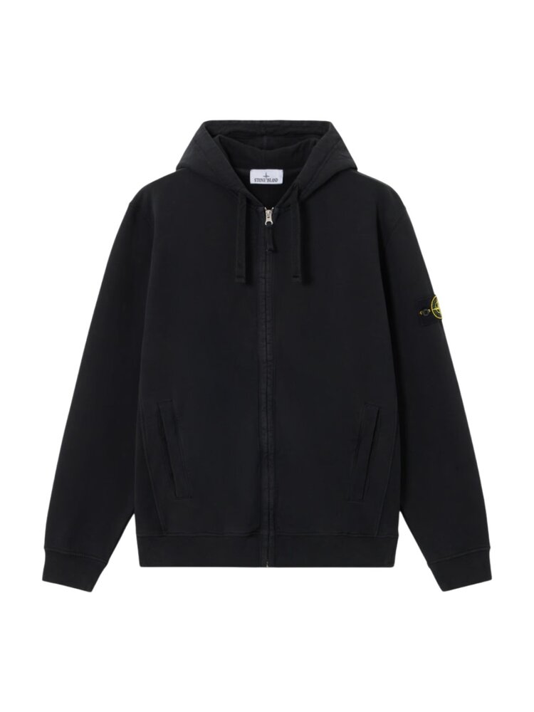 STONE ISLAND BRUSHED ORGANIC COTTON FLEECE VEST ZWART