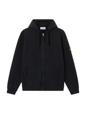 STONE ISLAND BRUSHED ORGANIC COTTON FLEECE VEST ZWART