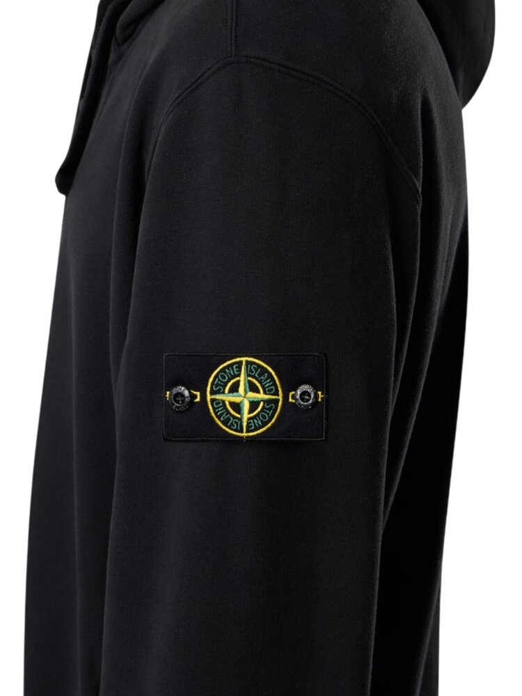 STONE ISLAND BRUSHED ORGANIC COTTON FLEECE VEST ZWART