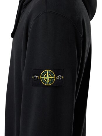 STONE ISLAND BRUSHED ORGANIC COTTON FLEECE VEST ZWART