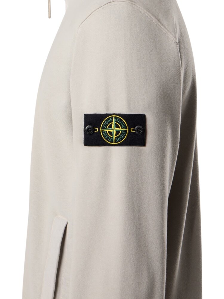 STONE ISLAND BRUSHED ORGANIC COTTON FLEECE VEST PEARL GREY