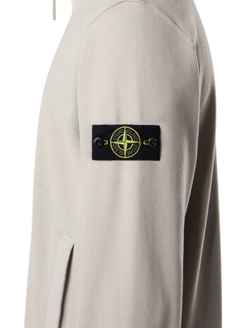 STONE ISLAND BRUSHED ORGANIC COTTON FLEECE VEST PEARL GREY